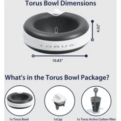 Torus Pet Filtered Dog & Cat Water Bowl 11 Torus Pet Filtered Dog & Cat Water Bowl -Pup Haven Sales Store 108653 PT2. AC SS1800 V1676903619