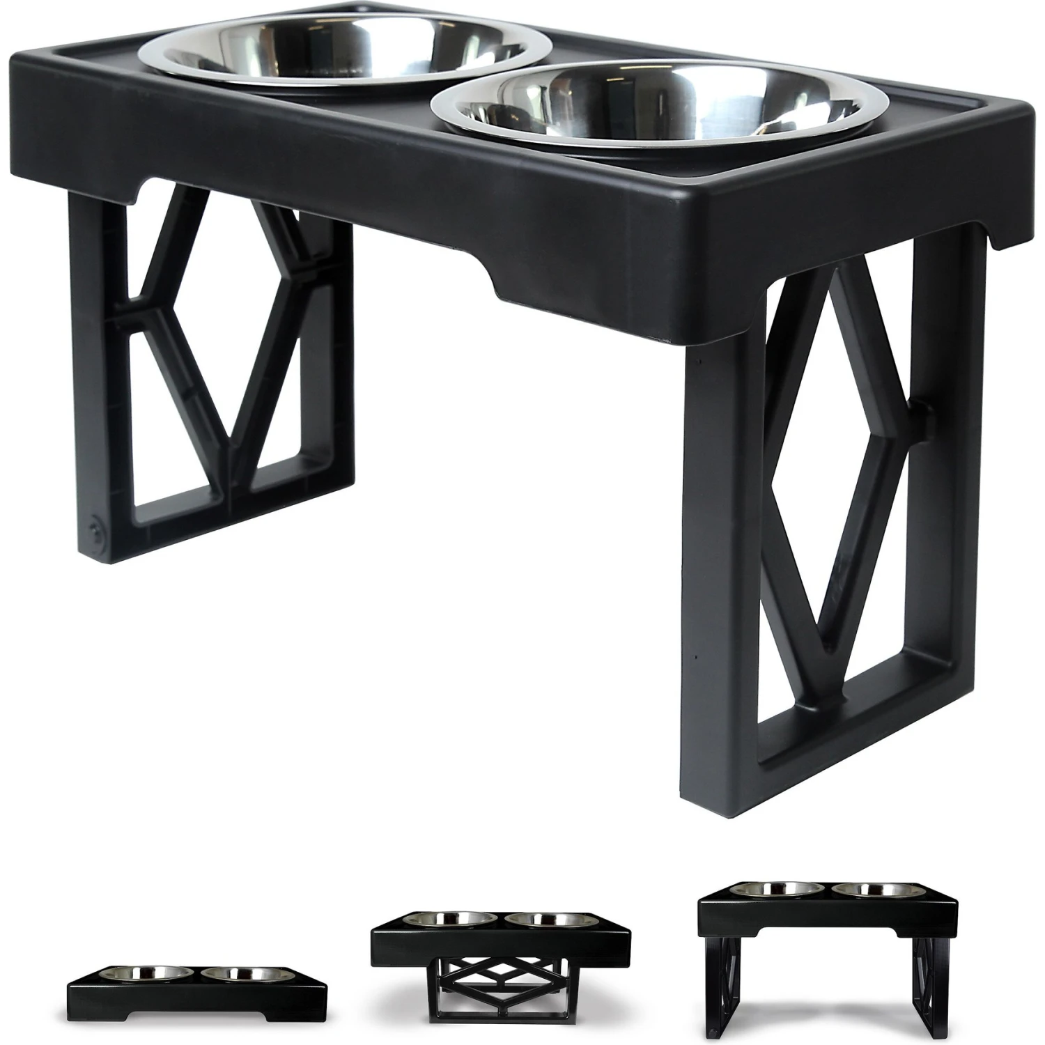 Pet Zone Designer Diner Adjustable Elevated Dog & Cat Bowls, 7-cup 1 Pet Zone Designer Diner Adjustable Elevated Dog & Cat Bowls, 7-cup