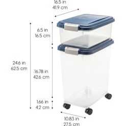 IRIS USA 2-Piece WeatherPro Airtight Stackable Dog Cat & Bird Food Pet Food Storage Container Combo & Treat Box, Navy, 35-lb 9 IRIS USA 2-Piece WeatherPro Airtight Stackable Dog Cat & Bird Food Pet Food Storage Container Combo & Treat Box, Navy, 35-lb -Pup Haven Sales Store 116487 PT2. AC SS1800 V1680787451