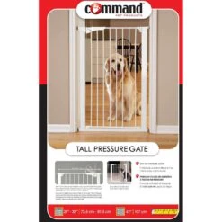 Command Pet Products 42" Tall Pressure Mounted Pet Gate, White -Pup Haven Sales Store 116505 PT4. AC SS1800 V1700861008