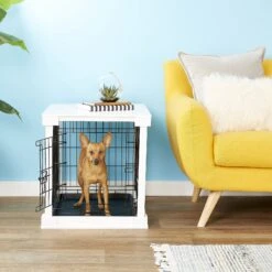 Merry Products Double Door Furniture Style Dog Crate & End Table