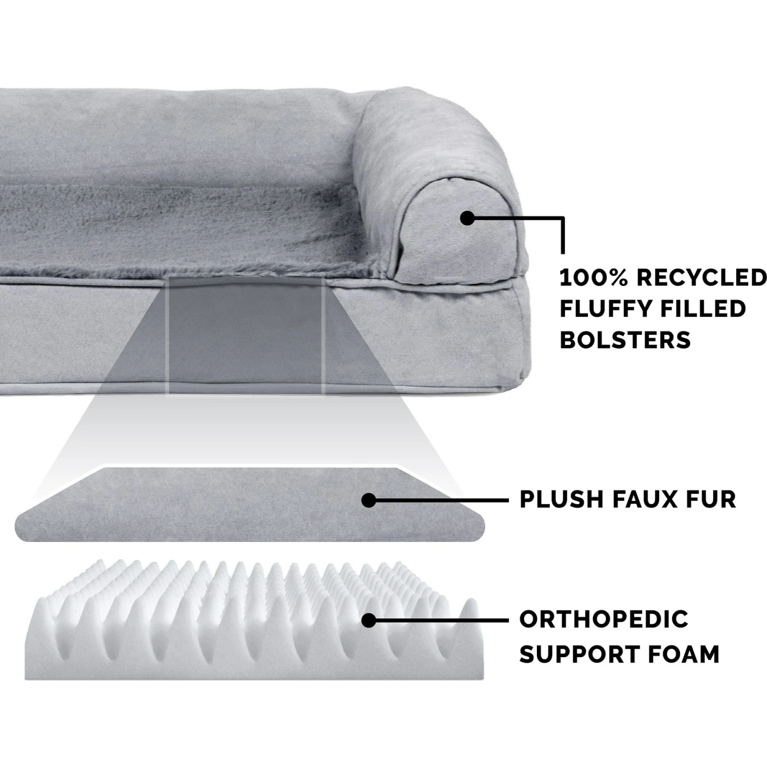 FurHaven Plush & Suede Orthopedic Sofa Cat & Dog Bed 6 FurHaven Plush & Suede Orthopedic Sofa Cat & Dog Bed - Image 6