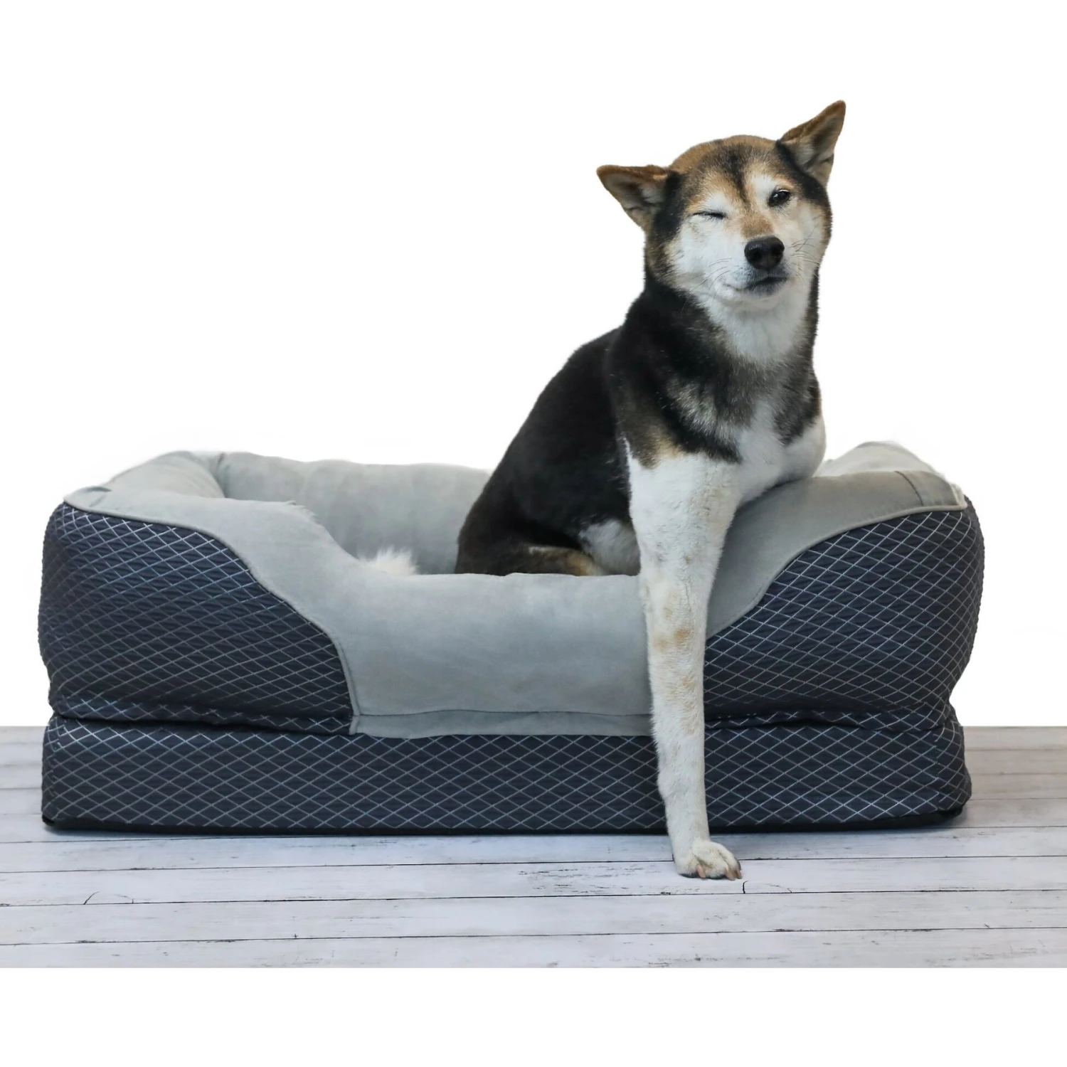 BarksBar Snuggly Sleeper Orthopedic Bolster Dog Bed With Removable Cover, Gray 7 BarksBar Snuggly Sleeper Orthopedic Bolster Dog Bed With Removable Cover, Gray - Image 7