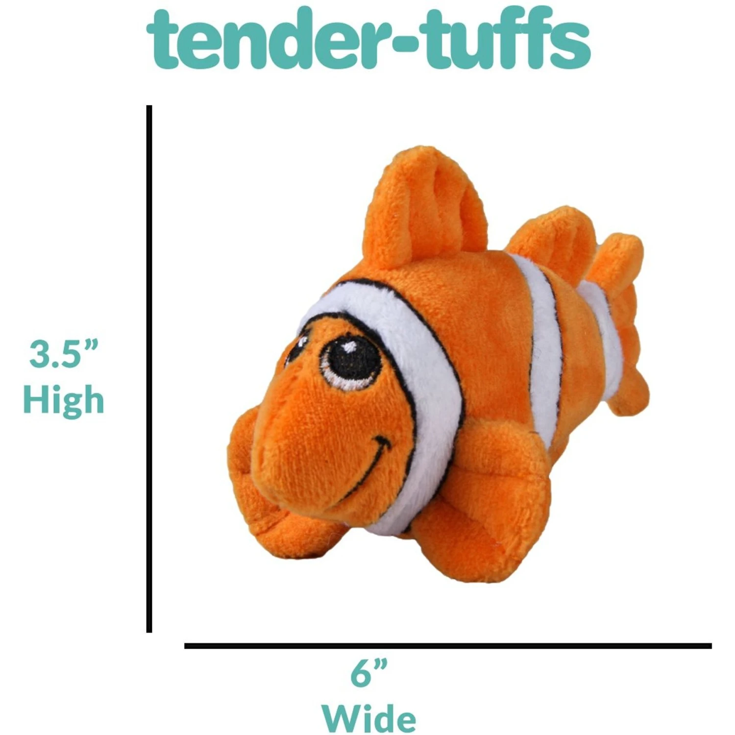 Snuggle Puppy Tender-Tuffs Clownfish Tough Dog Toy 4 Snuggle Puppy Tender-Tuffs Clownfish Tough Dog Toy - Image 4