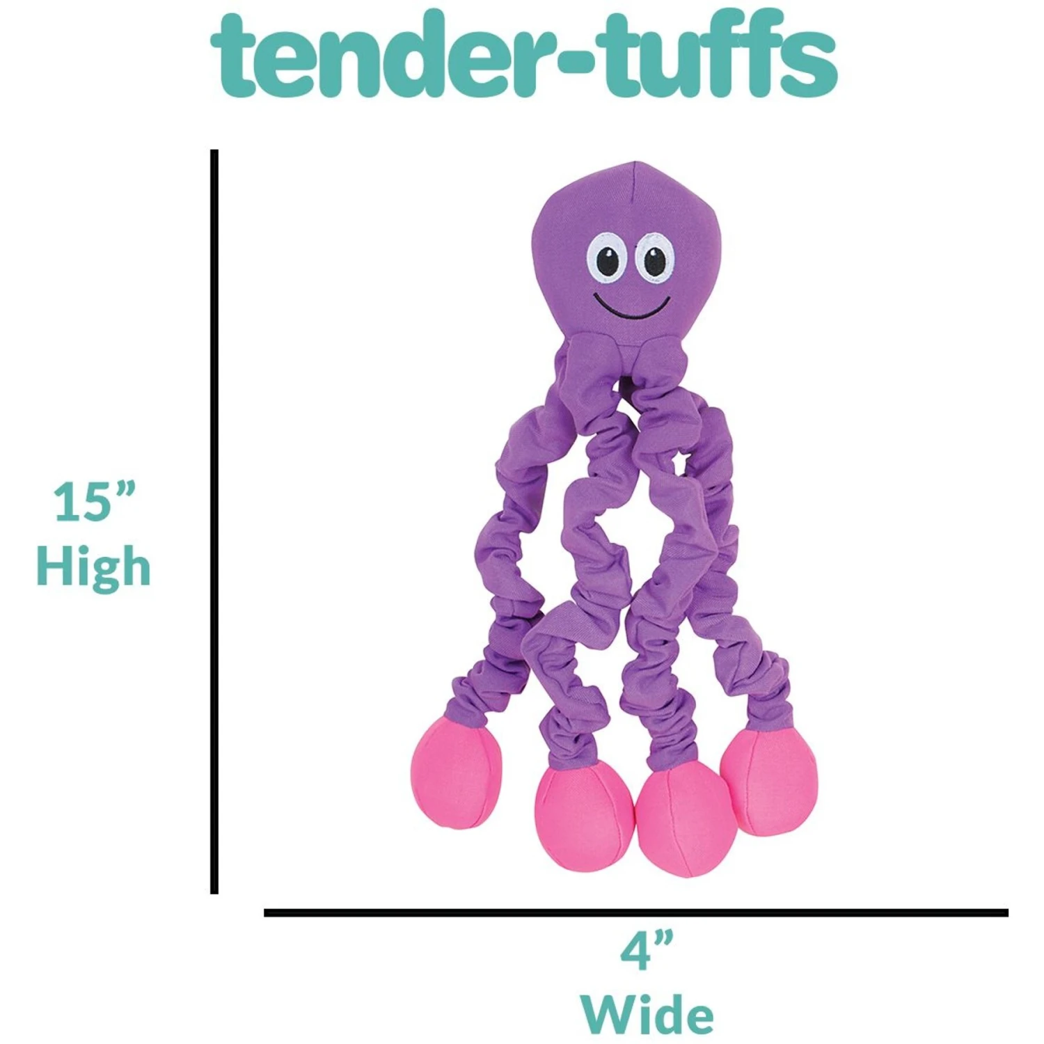 Snuggle Puppy Tender Tuffs Orange Octopus Tug-of-War Squeaky Dog Toy 4 Snuggle Puppy Tender Tuffs Orange Octopus Tug-of-War Squeaky Dog Toy - Image 4