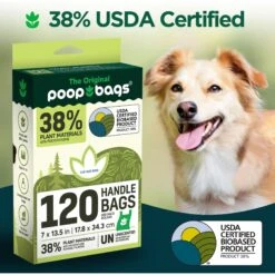 The Original Poop Bags Handle Tie USDA Biobased Waste Bags, Green, Large, 120 Count -Pup Haven Sales Store 173549 PT2. AC SS1800 V1695136906