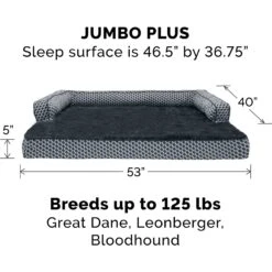 FurHaven Comfy Couch Orthopedic Bolster Dog Bed With Removable Cover -Pup Haven Sales Store 178147 PT8. AC SS1800 V1681488168