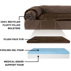 FurHaven Plush Deluxe Chaise Cooling Gel Cat & Dog Bed With Removable Cover -Pup Haven Sales Store 178937 PT4. AC SS1800 V1703798766