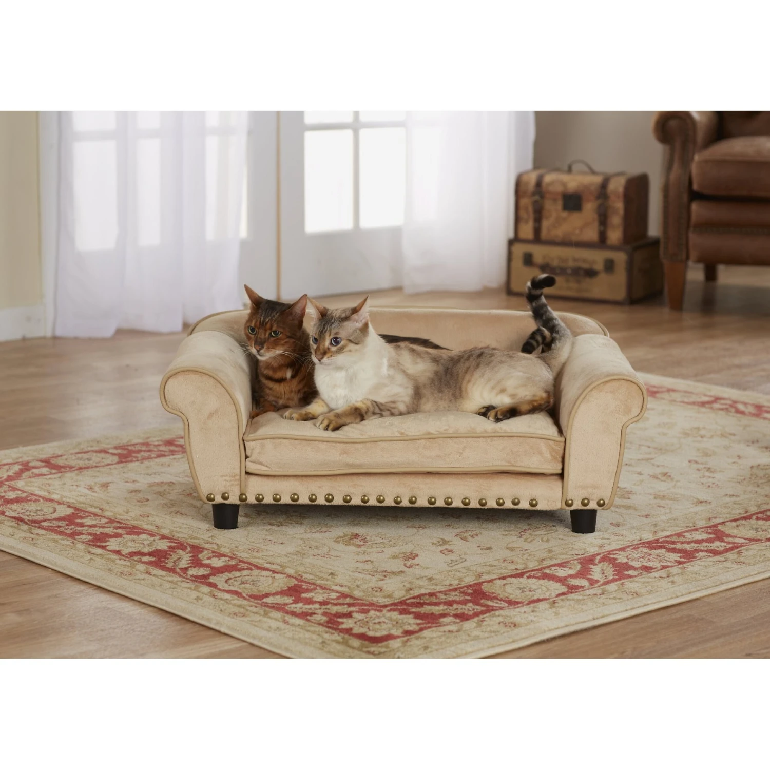 Enchanted Home Pet Dreamcatcher Sofa Cat & Dog Bed With Removable Cover, Caramel, Medium 2 Enchanted Home Pet Dreamcatcher Sofa Cat & Dog Bed With Removable Cover, Caramel, Medium - Image 2