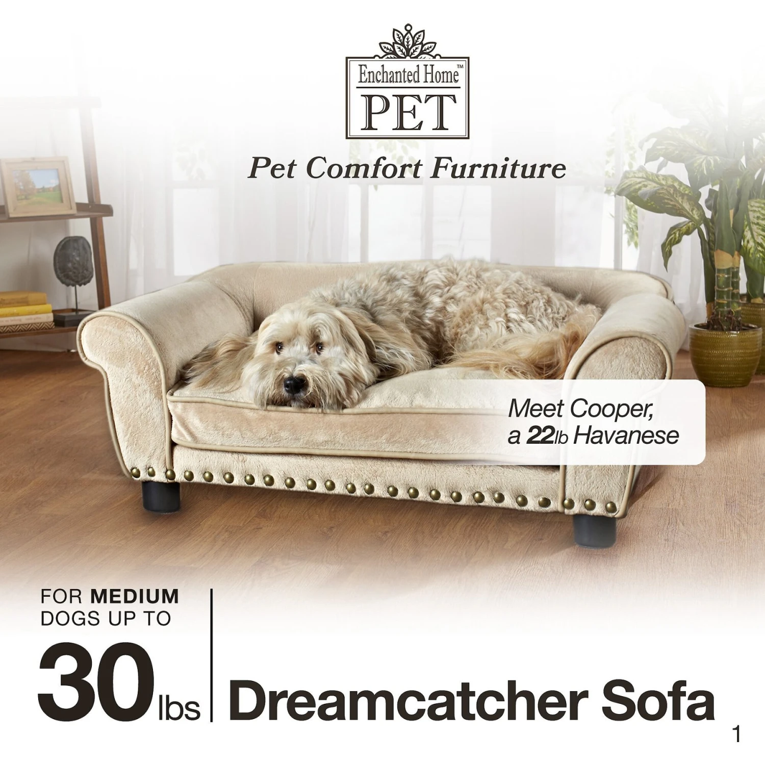 Enchanted Home Pet Dreamcatcher Sofa Cat & Dog Bed With Removable Cover, Caramel, Medium 3 Enchanted Home Pet Dreamcatcher Sofa Cat & Dog Bed With Removable Cover, Caramel, Medium - Image 3
