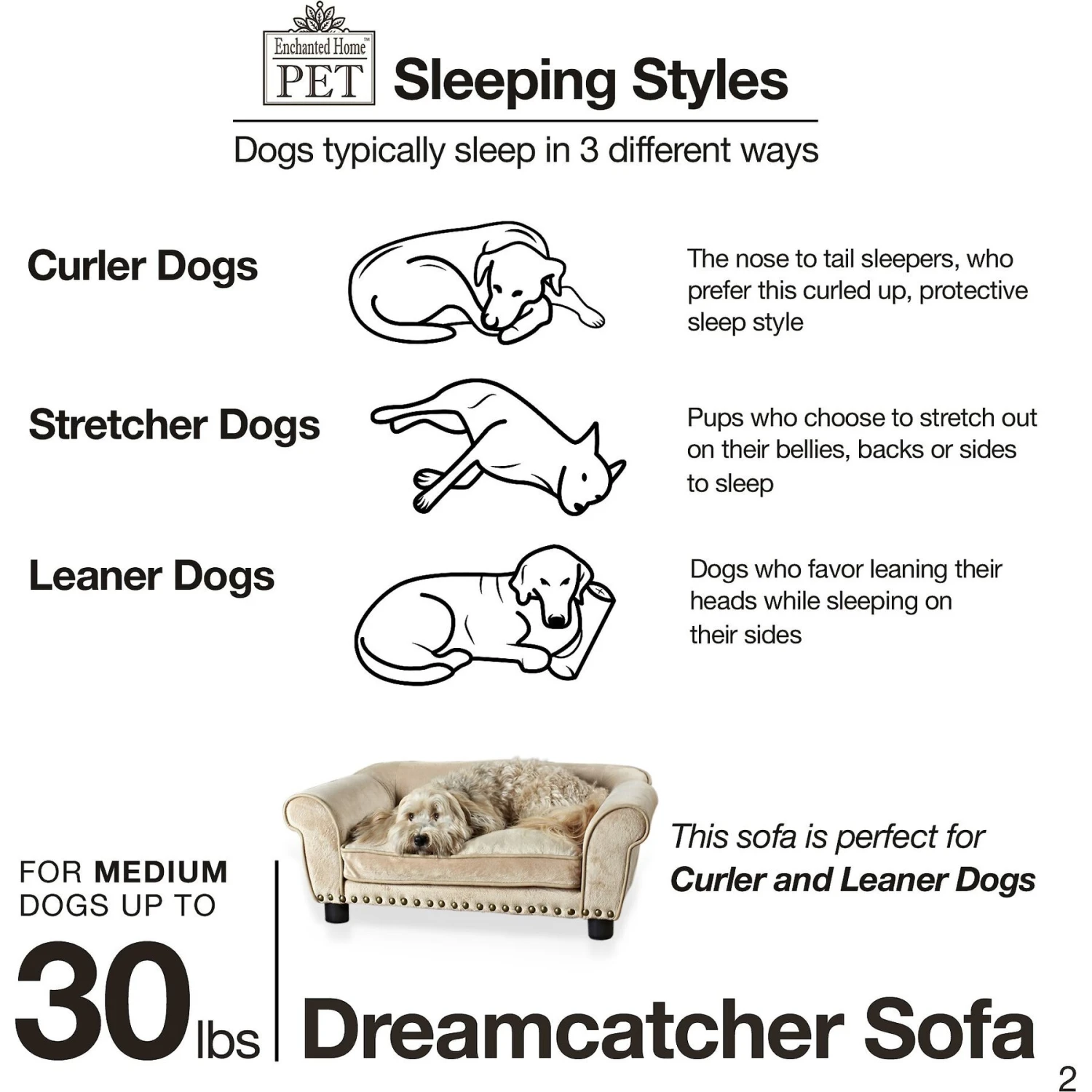 Enchanted Home Pet Dreamcatcher Sofa Cat & Dog Bed With Removable Cover, Caramel, Medium 4 Enchanted Home Pet Dreamcatcher Sofa Cat & Dog Bed With Removable Cover, Caramel, Medium - Image 4
