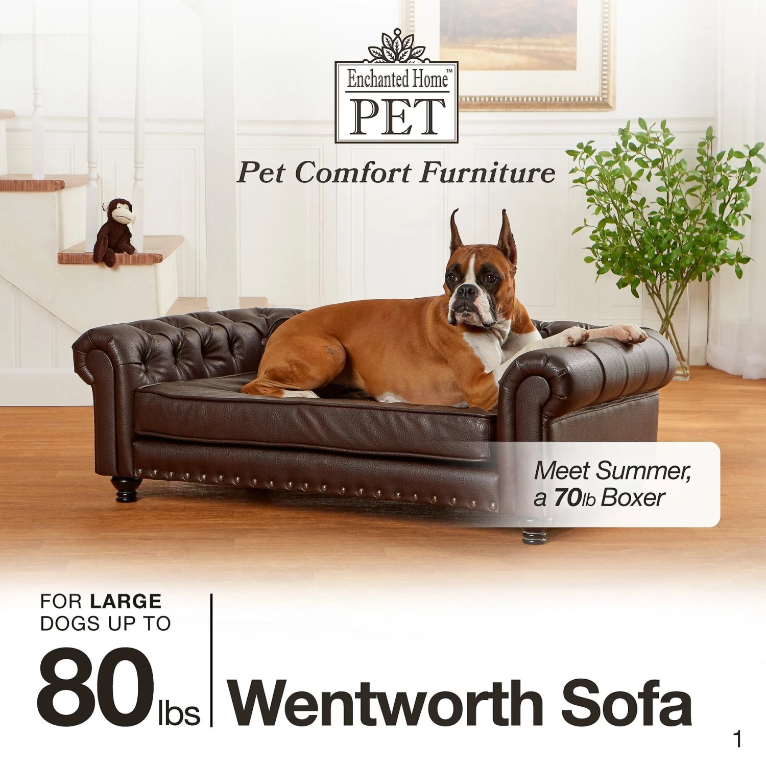 Enchanted Home Pet Wentworth Sofa Dog Bed With Removable Cover, Large, Charcoal Grey 5 Enchanted Home Pet Wentworth Sofa Dog Bed With Removable Cover, Large, Charcoal Grey - Image 5