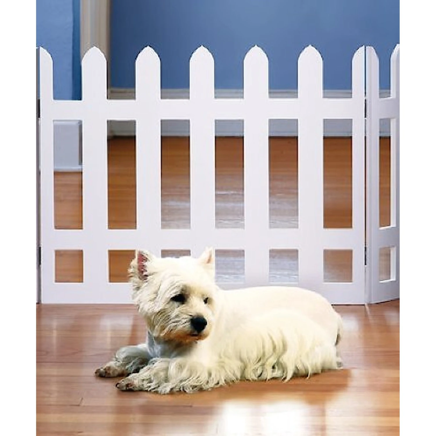Etna Picket Fence Adjustable Pet Gate, White 1 Etna Picket Fence Adjustable Pet Gate, White