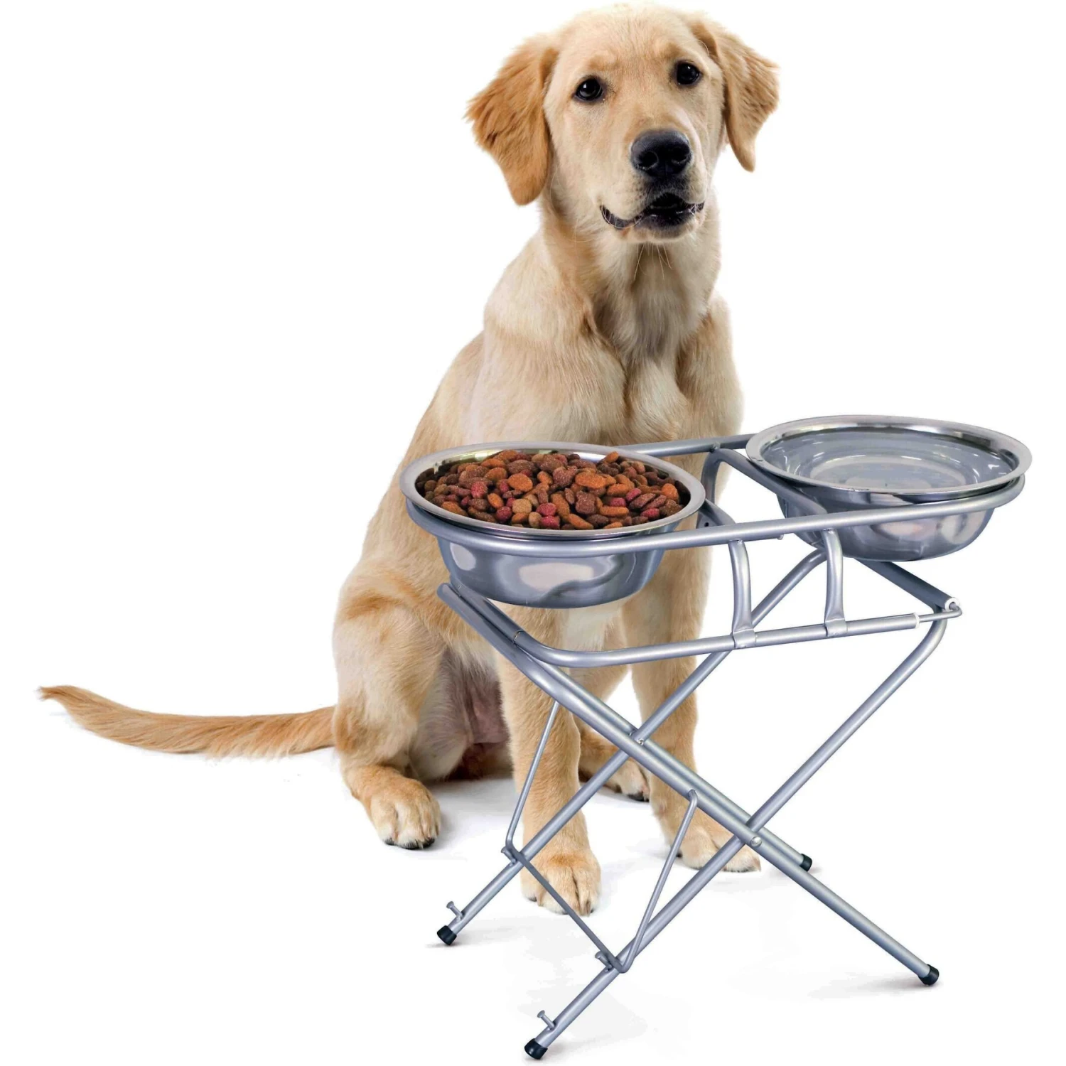 Etna 3 Step Adjustable Elevated Dog & Cat Bowls, 4-cup 1 Etna 3 Step Adjustable Elevated Dog & Cat Bowls, 4-cup