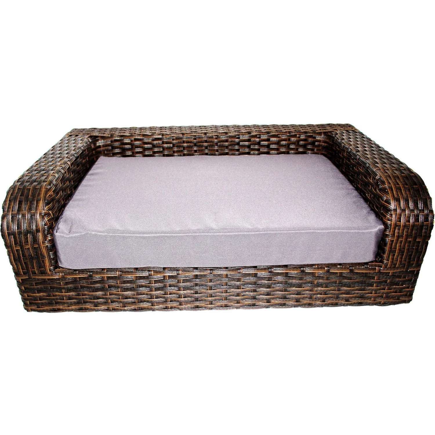 Iconic Pet Rattan Sofa Cat & Dog Bed With Removable Cover, Caramel & Mocha 4 Iconic Pet Rattan Sofa Cat & Dog Bed With Removable Cover, Caramel & Mocha - Image 4