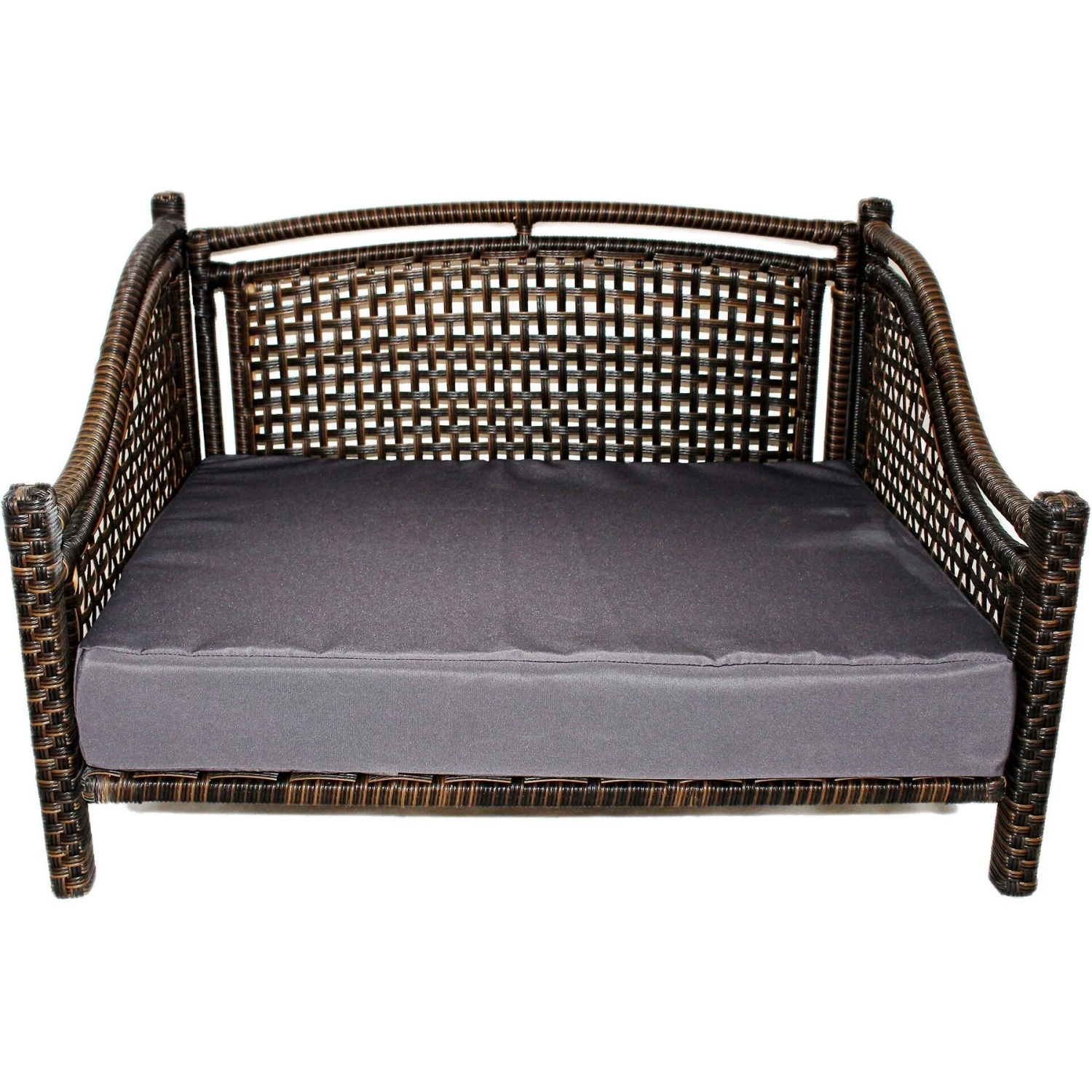 Iconic Pet Maharaja Rattan Sofa Cat & Dog Bed With Removable Cover, Caramel & Mocha 3 Iconic Pet Maharaja Rattan Sofa Cat & Dog Bed With Removable Cover, Caramel & Mocha - Image 3