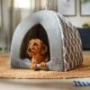 Best Pet Supplies Linen Tent Covered Cat & Dog Bed