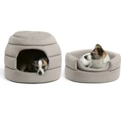 Best Friends By Sheri 2-in-1 Honeycomb Hut Covered/Bolster Cat & Dog Bed