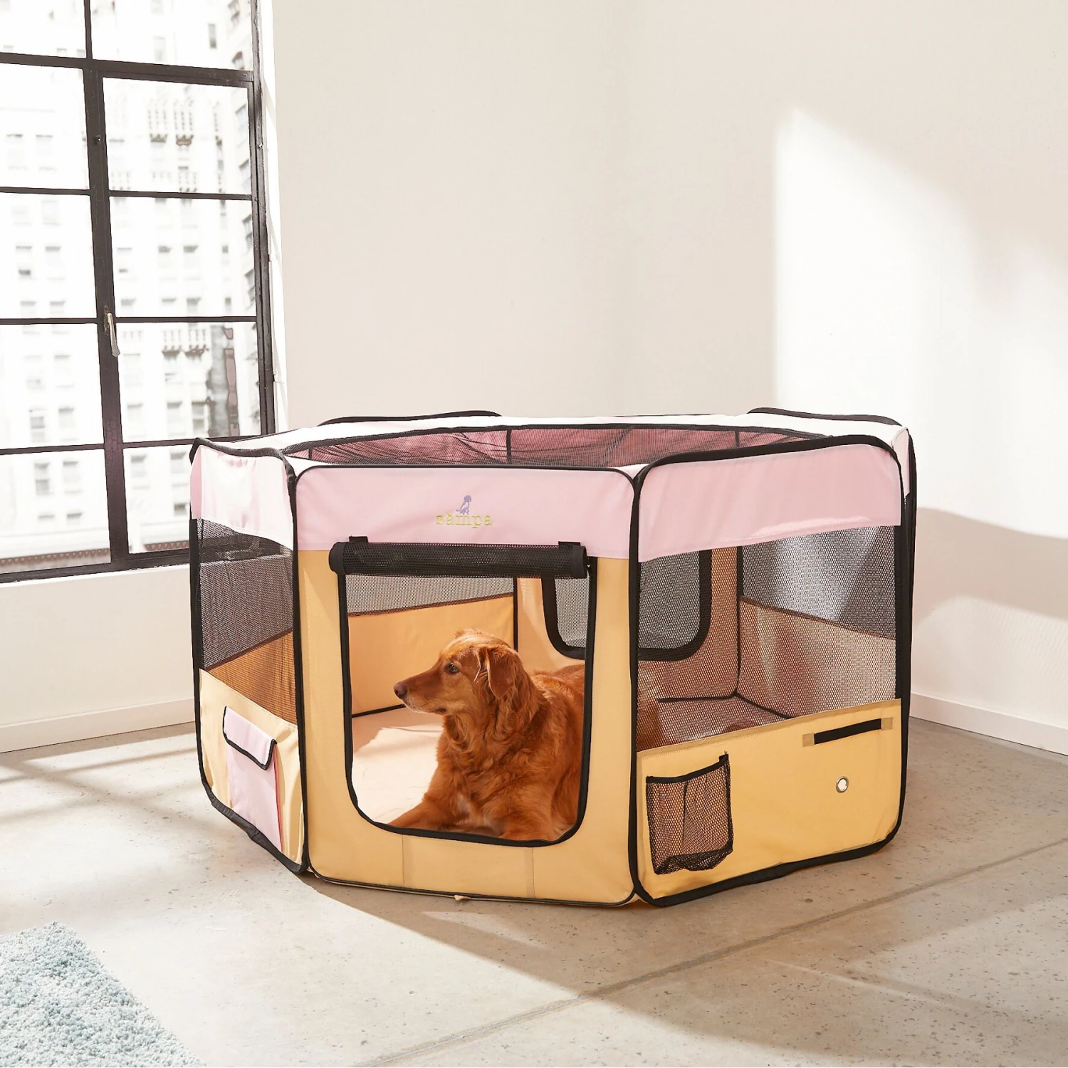 Zampa Pet Folding Soft-sided Dog & Cat Playpen 1 Zampa Pet Folding Soft-sided Dog & Cat Playpen