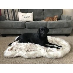PawBrands PupRug Faux Fur Curve Orthopedic Pillow Dog Bed With Removable Cover, White -Pup Haven Sales Store 194376 PT7. AC SS1800 V1566830000