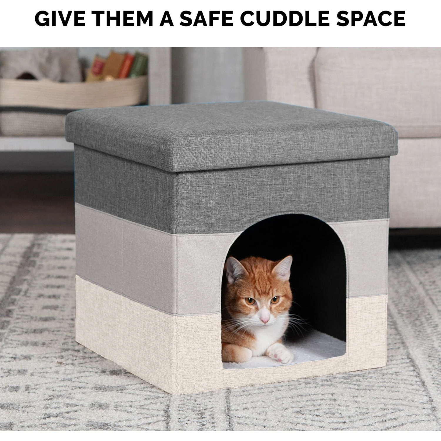 FurHaven House Footstool & Ottoman Dog & Cat Bed 6 FurHaven House Footstool & Ottoman Dog & Cat Bed - Image 6