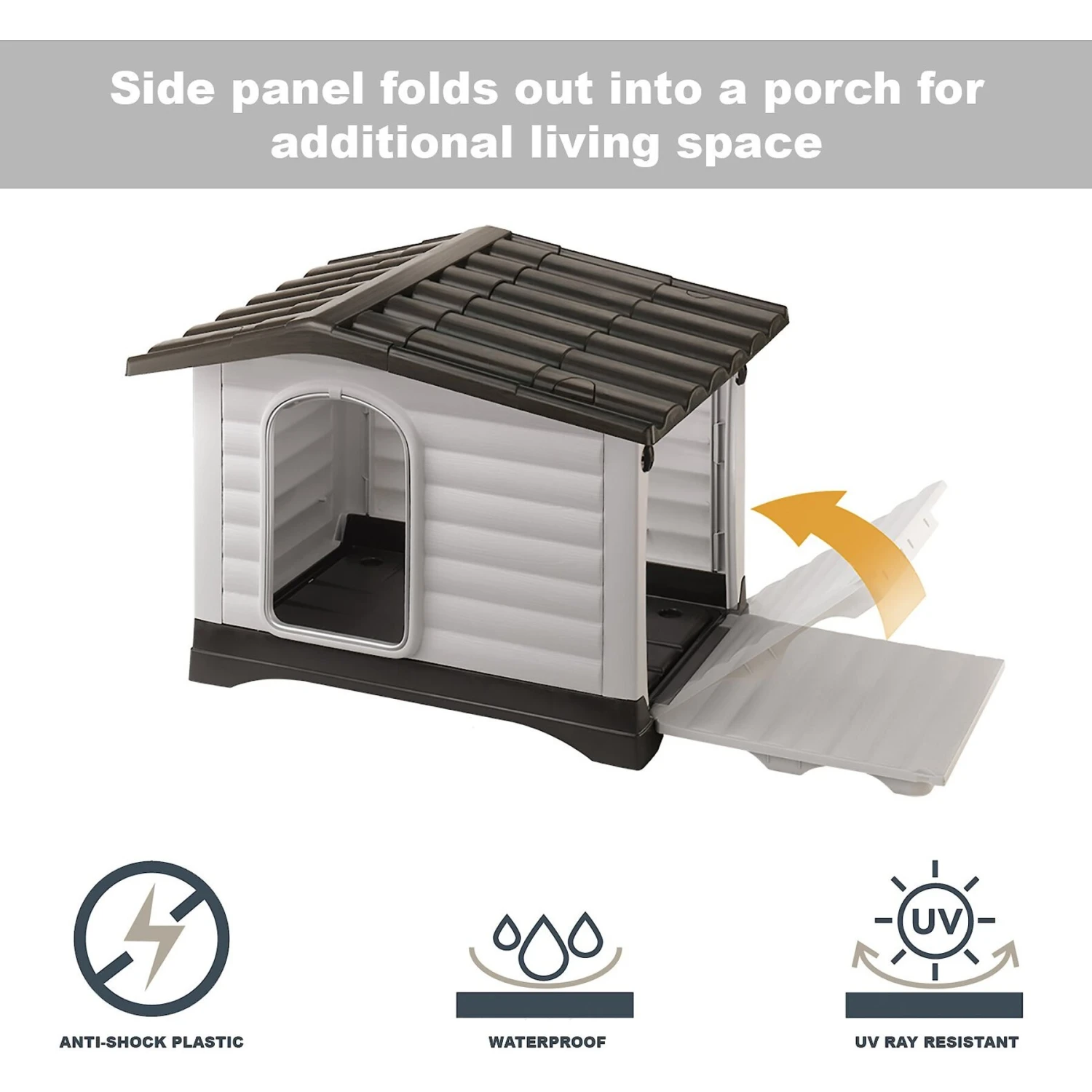 MidWest Ferplast Villa Dog Kennel With Folding Porch 2 MidWest Ferplast Villa Dog Kennel With Folding Porch - Image 2