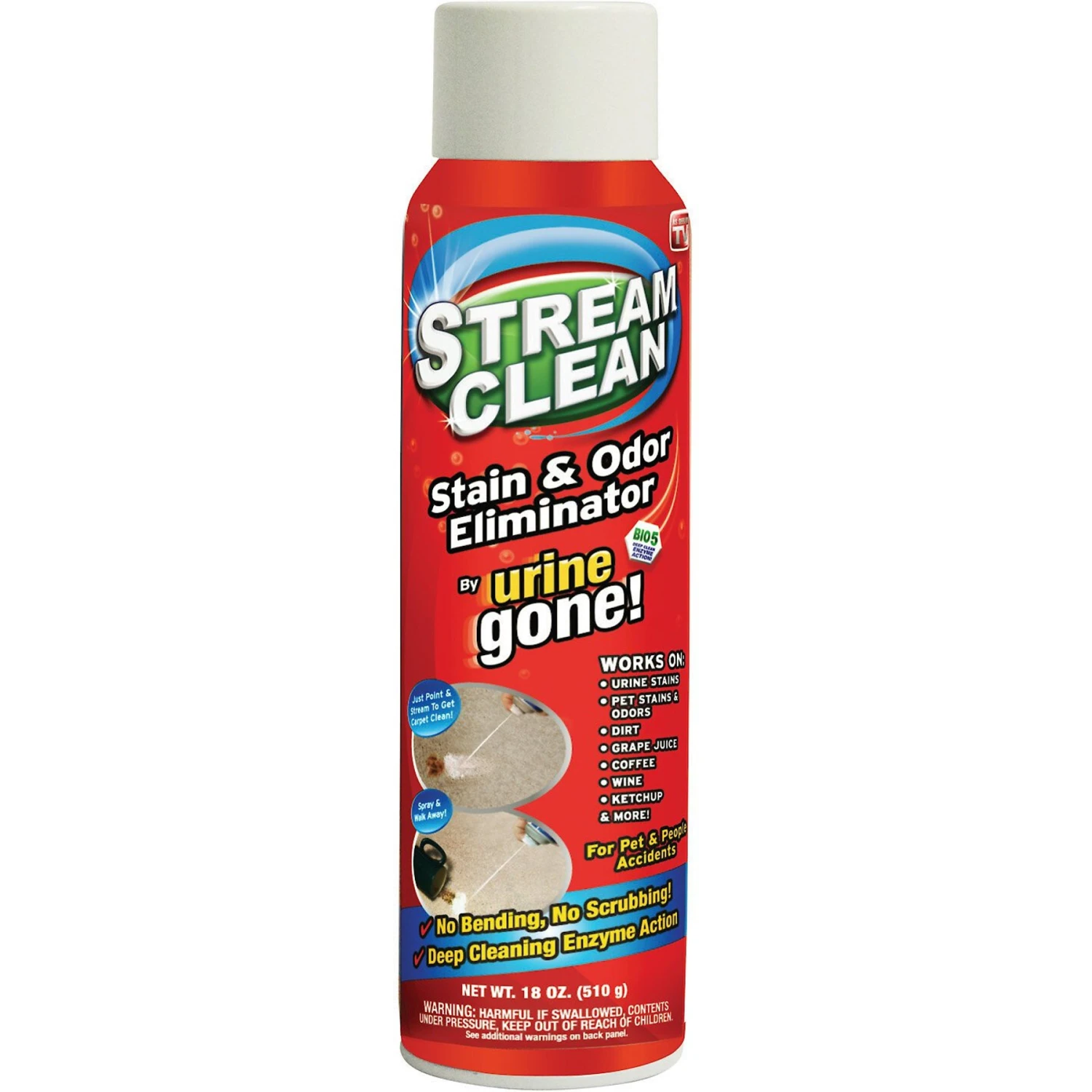 Urine Gone Stream Clean Pet Stain & Odor Eliminator Spray, 18-oz Bottle 1 Urine Gone Stream Clean Pet Stain & Odor Eliminator Spray, 18-oz Bottle
