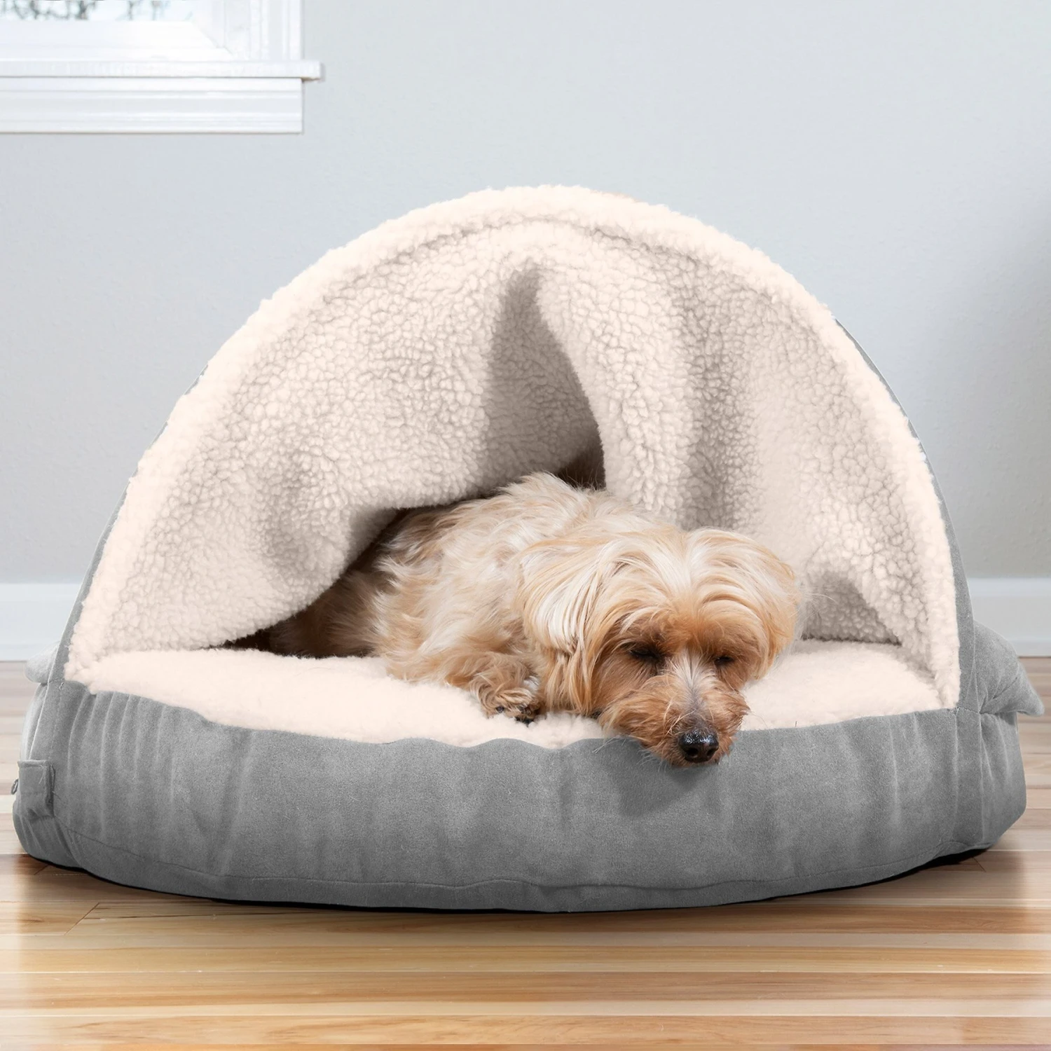 FurHaven Faux Sheepskin Snuggery Memory Top Cat & Dog Bed With Removable Cover 1 FurHaven Faux Sheepskin Snuggery Memory Top Cat & Dog Bed With Removable Cover