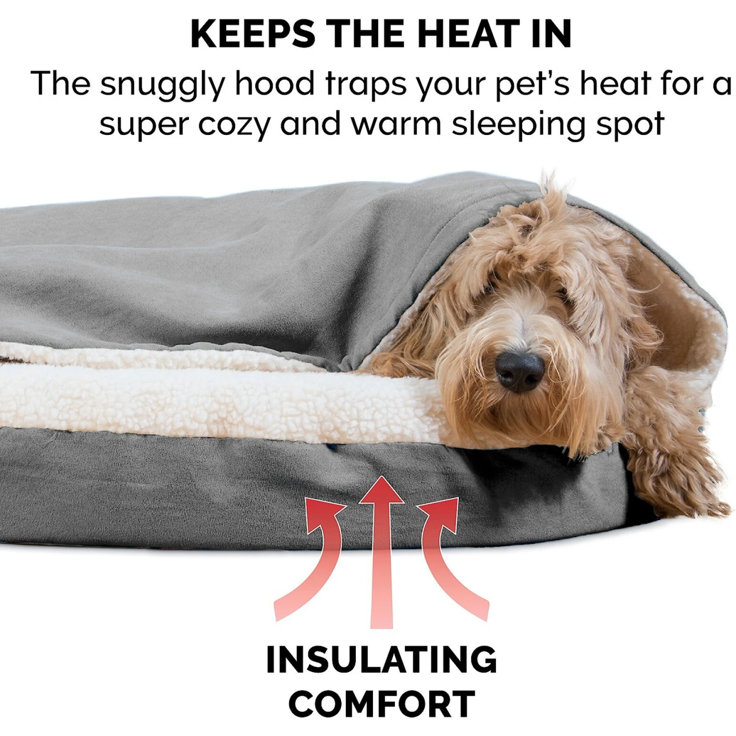 FurHaven Faux Sheepskin Snuggery Memory Top Cat & Dog Bed With Removable Cover 7 FurHaven Faux Sheepskin Snuggery Memory Top Cat & Dog Bed With Removable Cover - Image 7