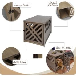 Casual Home Modern Lattice Single Door Furniture Style Dog Crate & End Table 11 Casual Home Modern Lattice Single Door Furniture Style Dog Crate & End Table -Pup Haven Sales Store 209980 pt5. AC SS1800 V1573854597