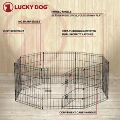 Lucky Dog Wire Dog Exercise Pen With Step-Thru Door 17 Lucky Dog Wire Dog Exercise Pen With Step-Thru Door -Pup Haven Sales Store 217627 PT8. AC SS1800 V1613804520