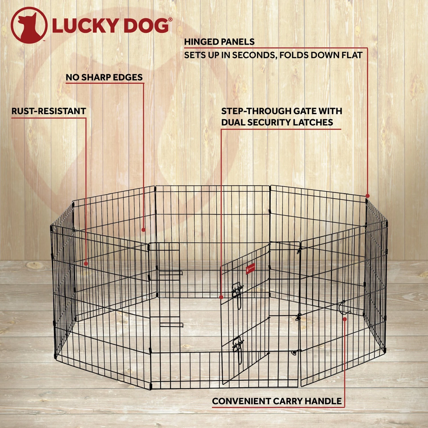 Lucky Dog Wire Dog Exercise Pen With Step-Thru Door 9 Lucky Dog Wire Dog Exercise Pen With Step-Thru Door - Image 9