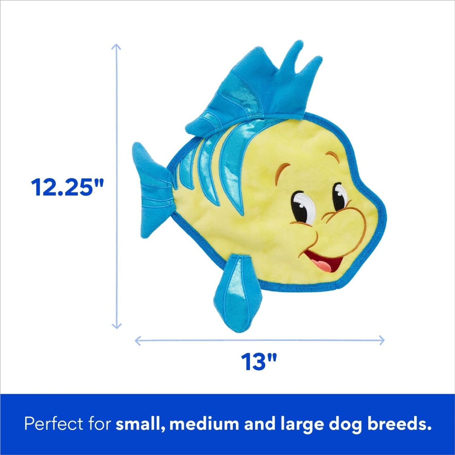 Disney Flounder Flat Plush Squeaky Dog Toy 2 Disney Flounder Flat Plush Squeaky Dog Toy - Image 2