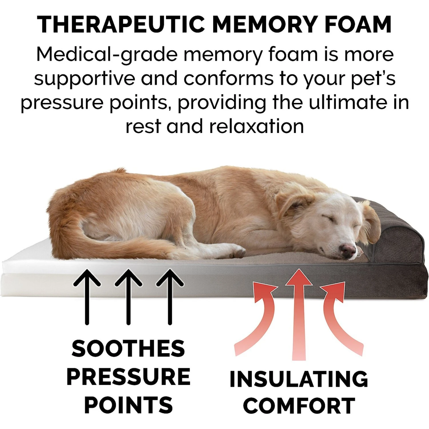 FurHaven Faux Fleece Memory Top Bolster Dog Bed With Removable Cover 7 FurHaven Faux Fleece Memory Top Bolster Dog Bed With Removable Cover - Image 7