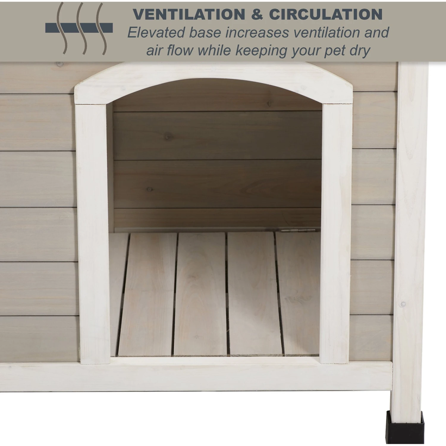 MidWest Eillo Folding Outdoor Wood Dog House, Beige 7 MidWest Eillo Folding Outdoor Wood Dog House, Beige - Image 7