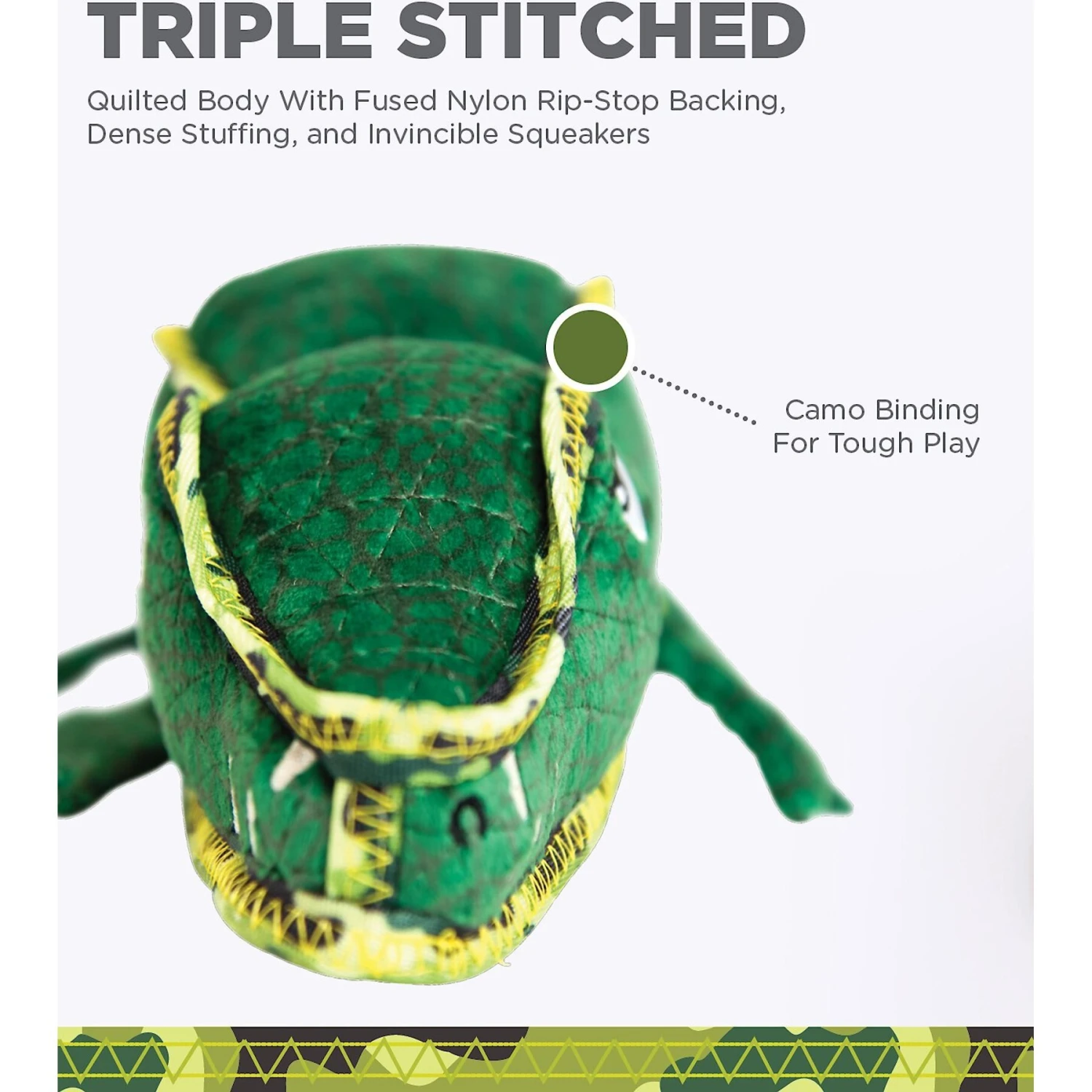 Outward Hound Xtreme Seamz Alligator Squeaky Plush Dog Toy 3 Outward Hound Xtreme Seamz Alligator Squeaky Plush Dog Toy - Image 3