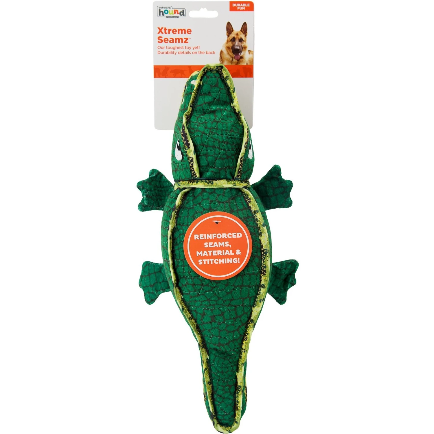 Outward Hound Xtreme Seamz Alligator Squeaky Plush Dog Toy 7 Outward Hound Xtreme Seamz Alligator Squeaky Plush Dog Toy - Image 7