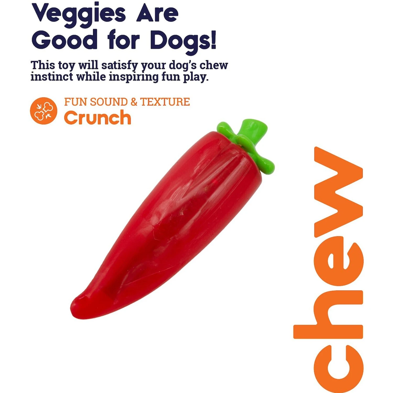 Petstages Crunch Veggie Pepper Tough Dog Chew Toy 2 Petstages Crunch Veggie Pepper Tough Dog Chew Toy - Image 2