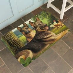 Bungalow Flooring German Shepherds & Chickens Dog Dinner Mat, 36 X 23-in 9 Bungalow Flooring German Shepherds & Chickens Dog Dinner Mat, 36 X 23-in -Pup Haven Sales Store 235673 PT4. AC SS1800 V1615336350