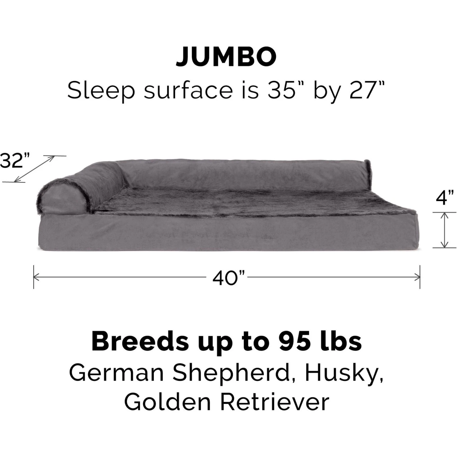 FurHaven Plush Deluxe Chaise Memory Top Cat & Dog Bed With Removable Cover 2 FurHaven Plush Deluxe Chaise Memory Top Cat & Dog Bed With Removable Cover - Image 2