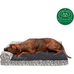 FurHaven Southwest Kilim Cooling Gel Deluxe Chaise Dog & Cat Bed -Pup Haven Sales Store 244452 PT3. AC SS1800 V1602308474