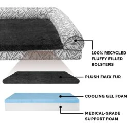 FurHaven Southwest Kilim Cooling Gel Deluxe Chaise Dog & Cat Bed -Pup Haven Sales Store 244452 PT5. AC SS1800 V1602315961