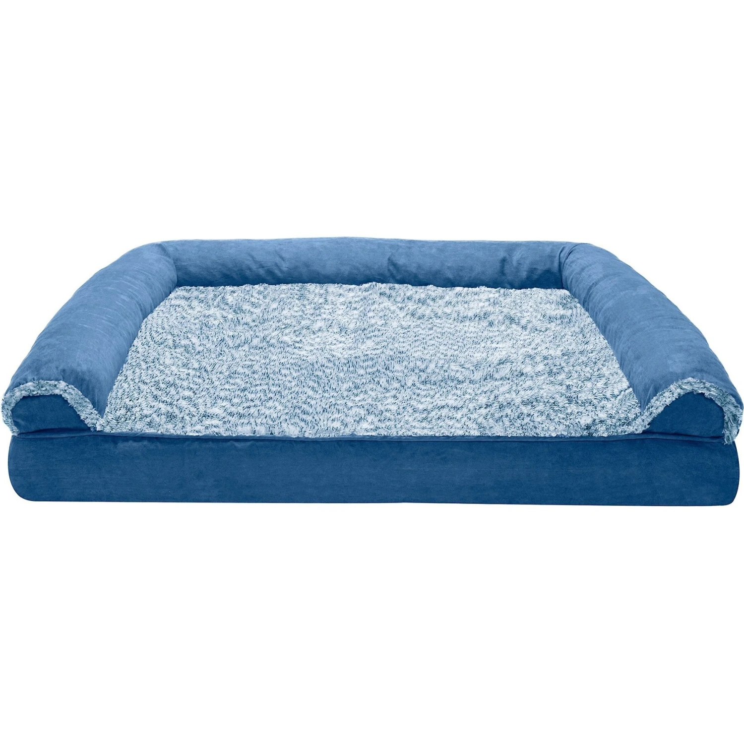FurHaven Faux Fur & Suede Cooling Gel Sofa Dog & Cat Bed 3 FurHaven Faux Fur & Suede Cooling Gel Sofa Dog & Cat Bed - Image 3