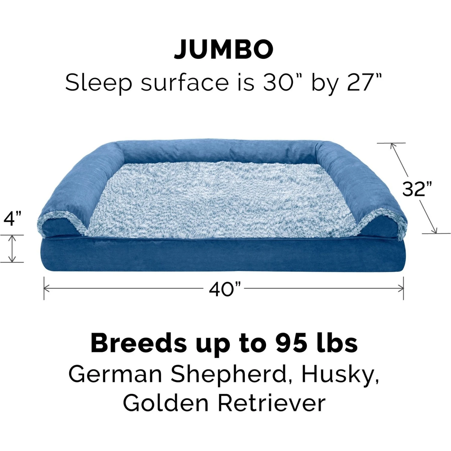 FurHaven Faux Fur & Suede Cooling Gel Sofa Dog & Cat Bed 5 FurHaven Faux Fur & Suede Cooling Gel Sofa Dog & Cat Bed - Image 5