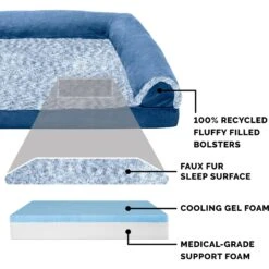 FurHaven Faux Fur & Suede Cooling Gel Sofa Dog & Cat Bed 14 FurHaven Faux Fur & Suede Cooling Gel Sofa Dog & Cat Bed -Pup Haven Sales Store 244475 PT5. AC SS1800 V1606815457