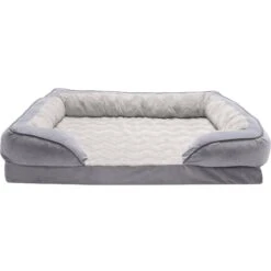 FurHaven Velvet Waves Perfect Comfort Memory Foam Bolster Cat & Dog Bed With Removable Cover -Pup Haven Sales Store 244642 PT2. AC SS1800 V1602815777