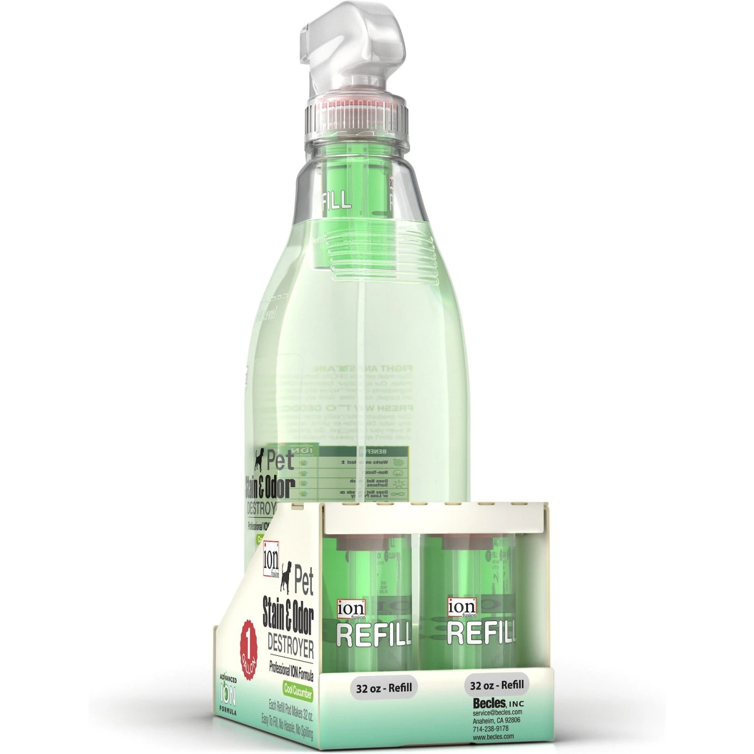 Ion Fusion Professional ION Formula Cool Cucumber Pet Stain & Odor Destroyer, 1-gallon Bottle 2 Ion Fusion Professional ION Formula Cool Cucumber Pet Stain & Odor Destroyer, 1-gallon Bottle - Image 2