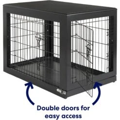 Frisco Double Door Furniture Style Dog Crate, Black -Pup Haven Sales Store 253026 PT3. AC SS1800 V1615840384