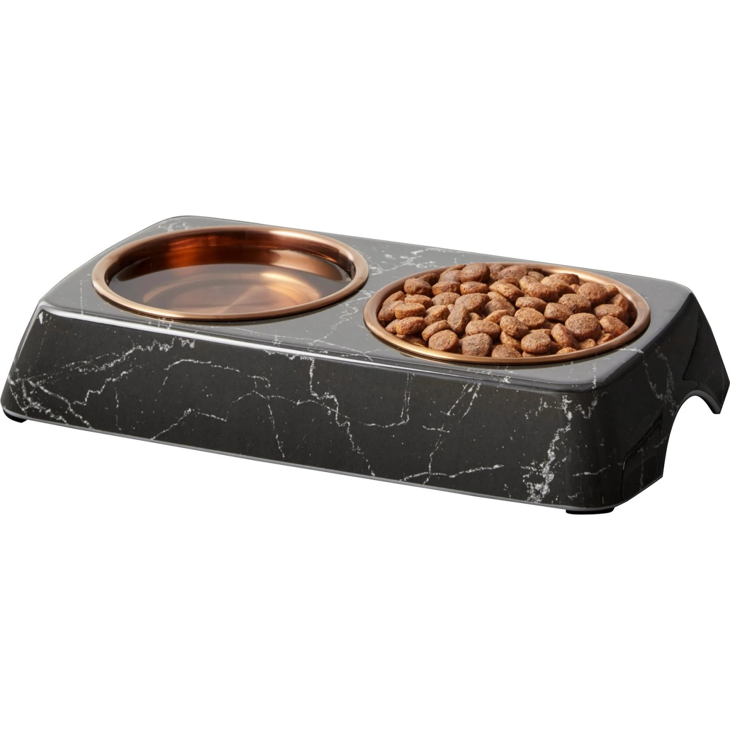 Frisco Copper Stainless Steel Double Dog & Cat Bowls With Black Marble Stand 4 Frisco Copper Stainless Steel Double Dog & Cat Bowls With Black Marble Stand - Image 4