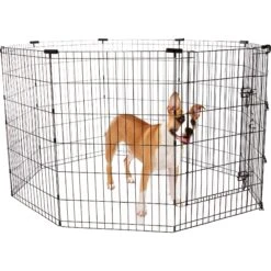Frisco Heavy Duty Fold & Carry Double Door Collapsible Wire Dog Crate & Frisco Wire Dog & Small Pet Exercise Pen With Step-Through Door -Pup Haven Sales Store 255537 PT4. AC SS1800 V1603646503
